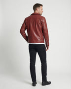 Herren Kunstleder Bikerjacke mit Designdetails