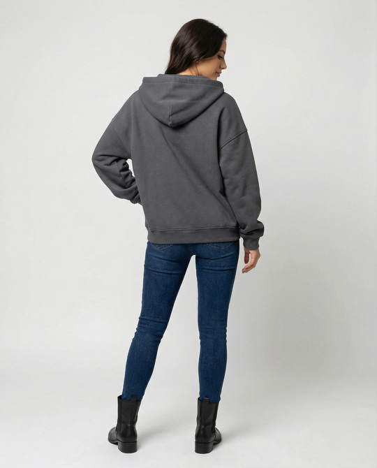 Damen Oversized Kapuzensweatshirt mit lässigem Stehkragen und langen Ärmeln R&B