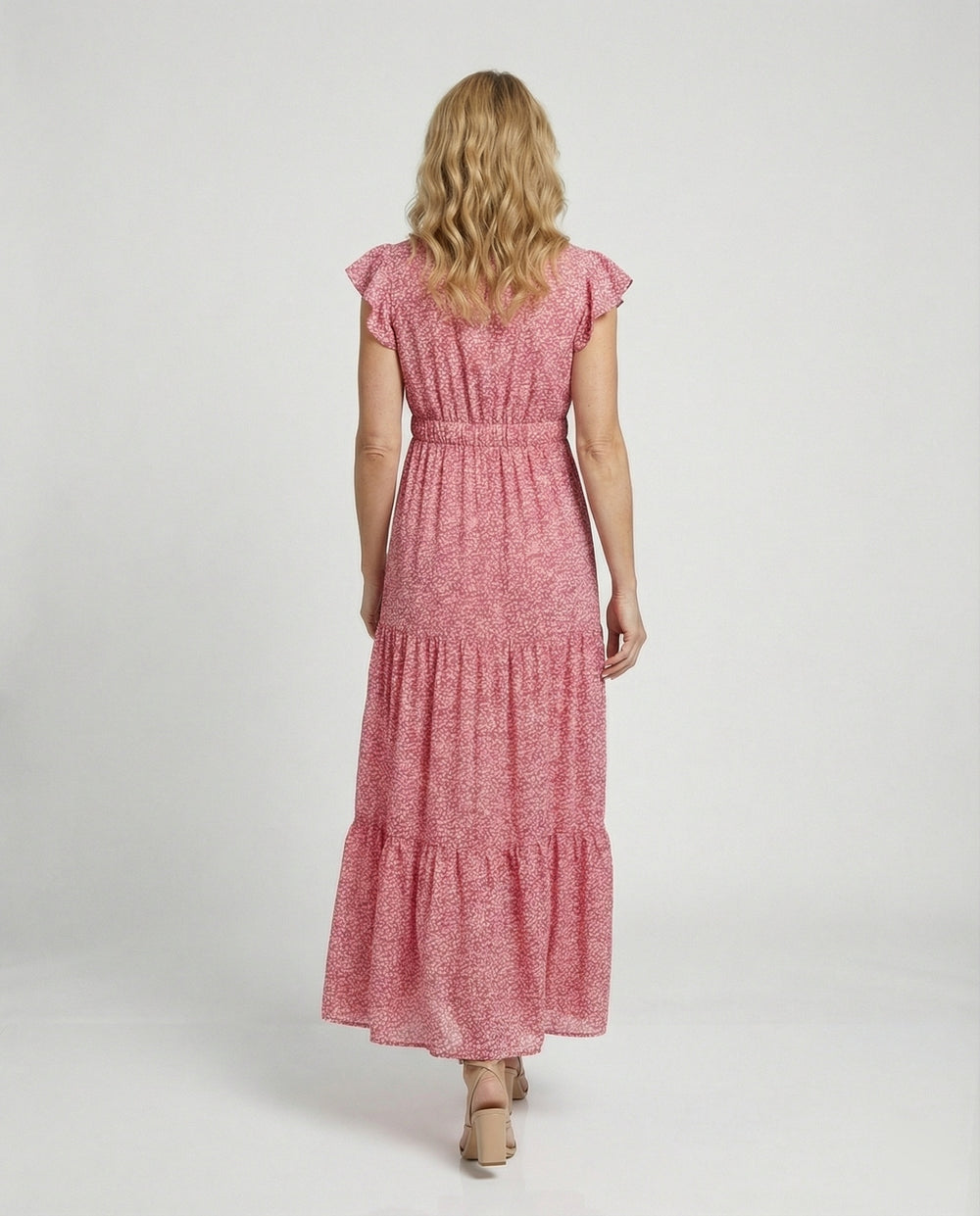 Damen Maxikleid Sommer Smokbund