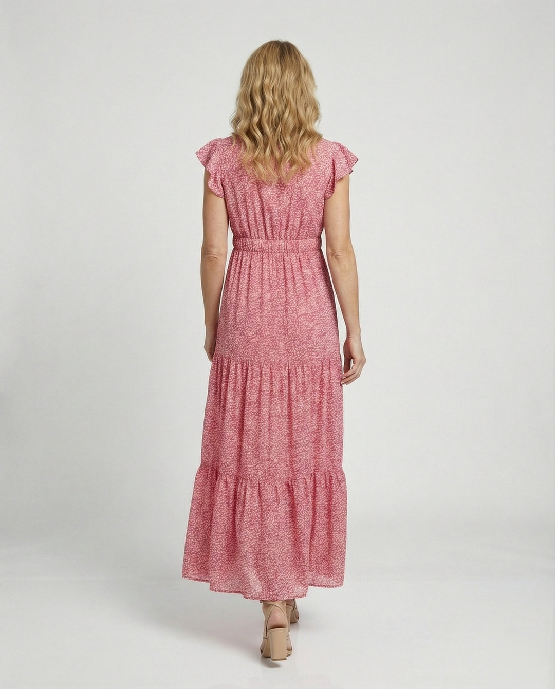 Damen Maxikleid Sommer Smokbund