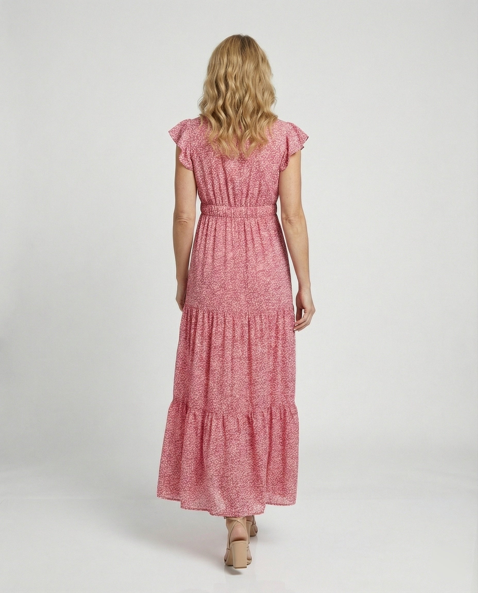 Damen Maxikleid Sommer Smokbund