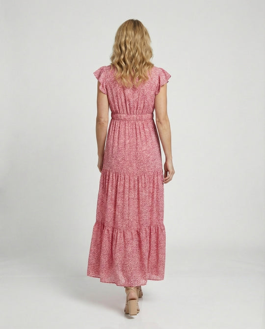 Damen Maxikleid Sommer Smokbund