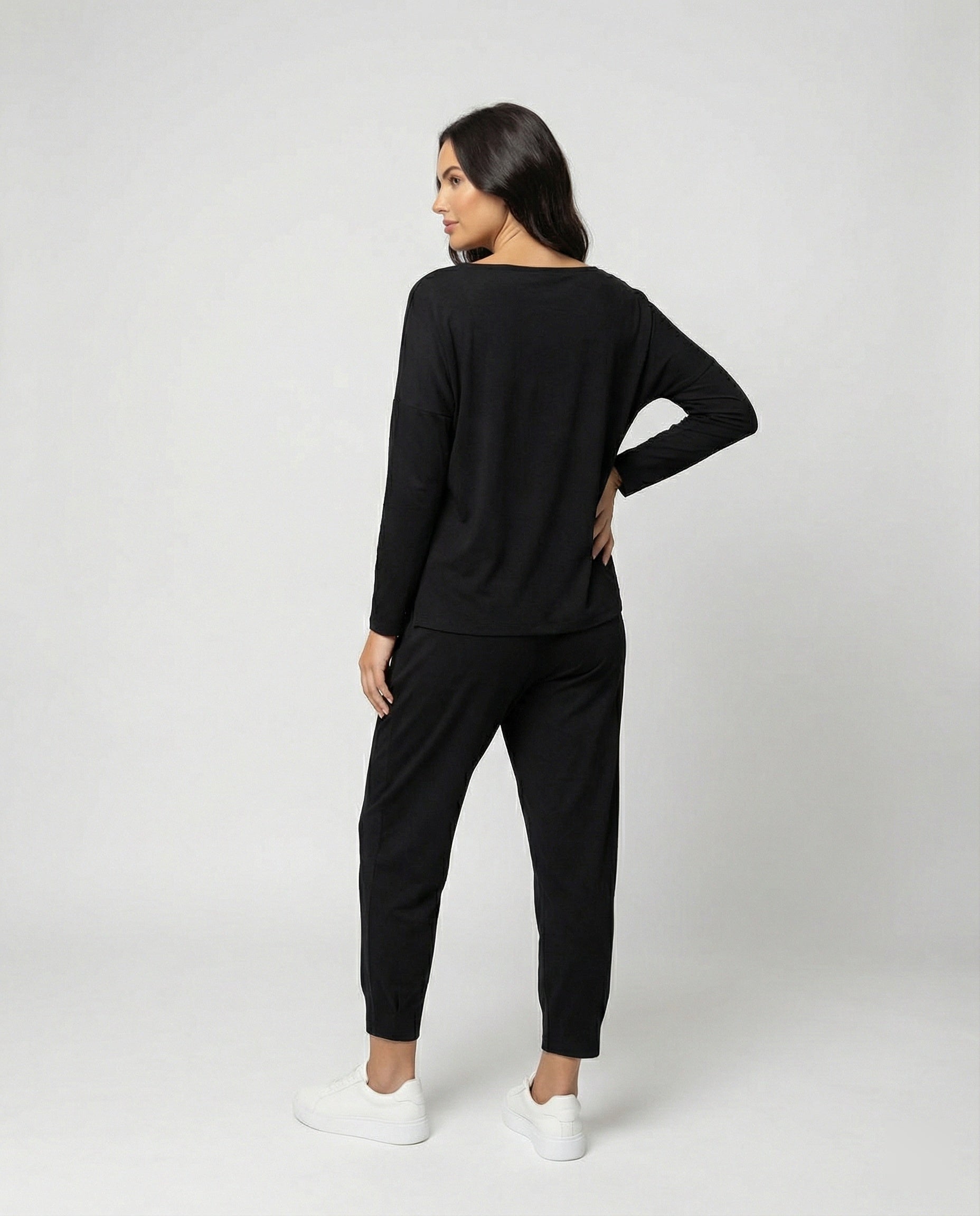 Jogginganzug Damen Lounge-Set mit weiten Ärmeln und Taschen