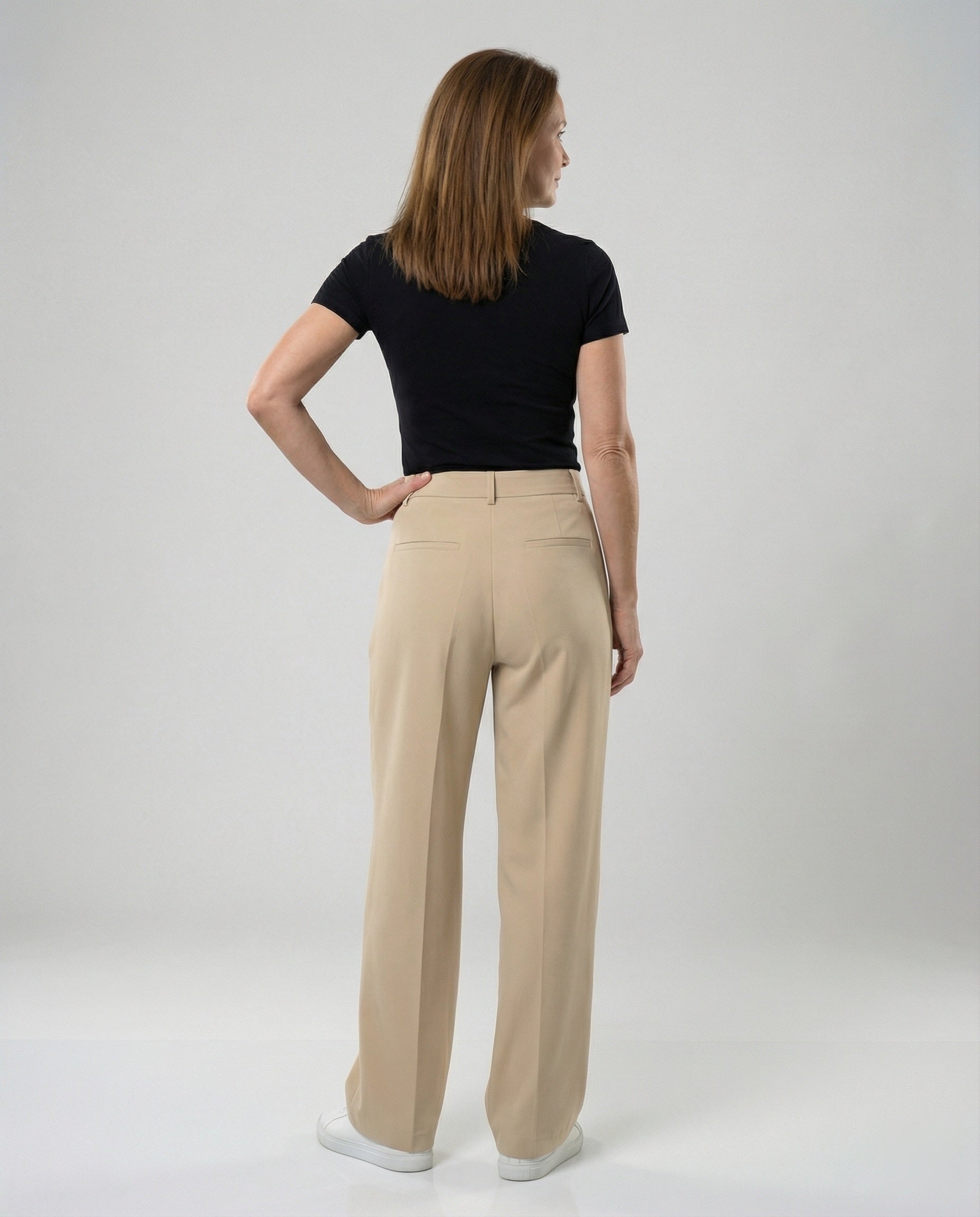 Freizeitkleidung Damen Bundfaltenhose Weit