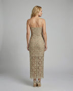 Damen Spitzen Maxikleid figurbetont