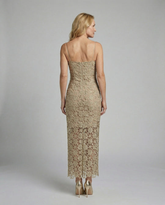 Damen Spitzen Maxikleid figurbetont
