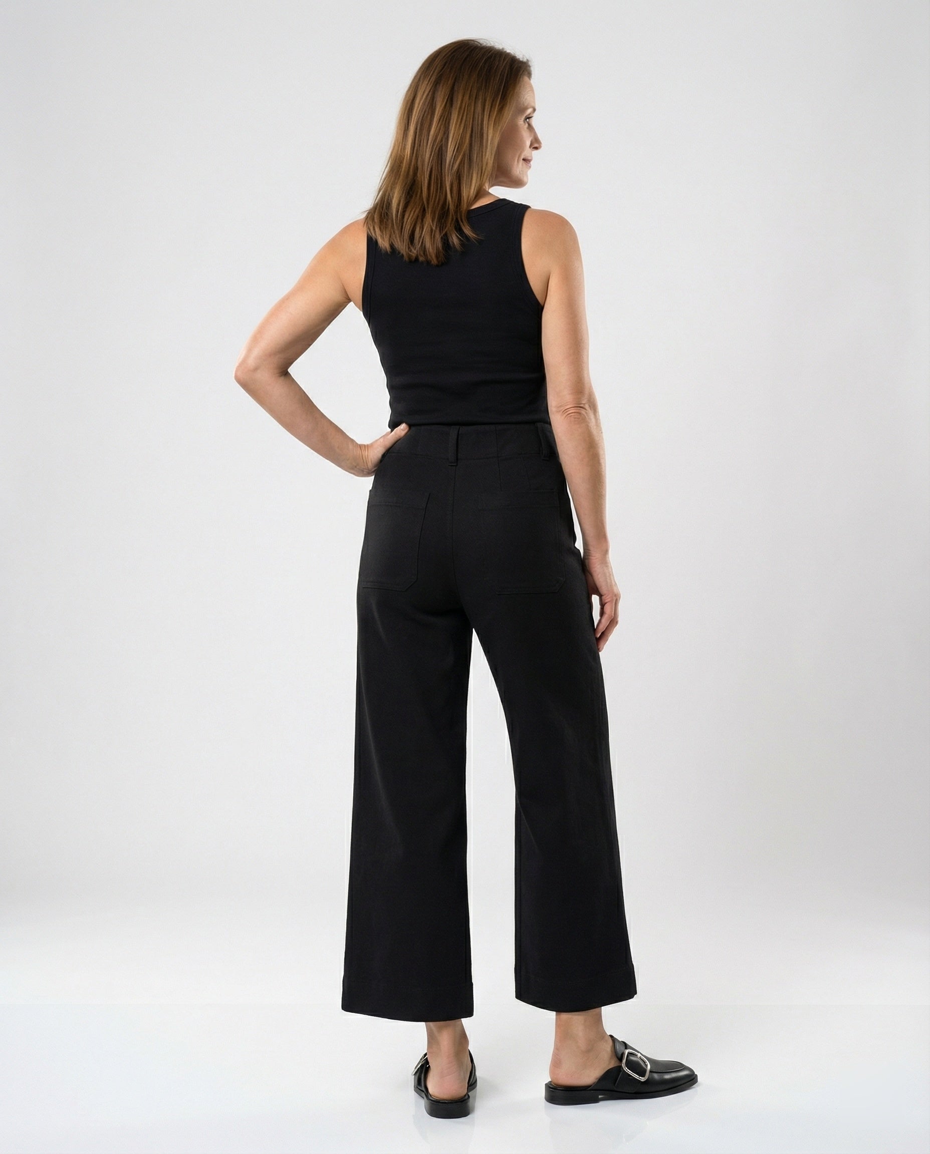Damen weite Bequemhose mit modischen Details