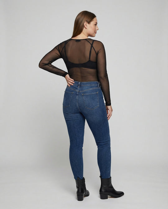 R&B | Langärmeliges Mesh-Top