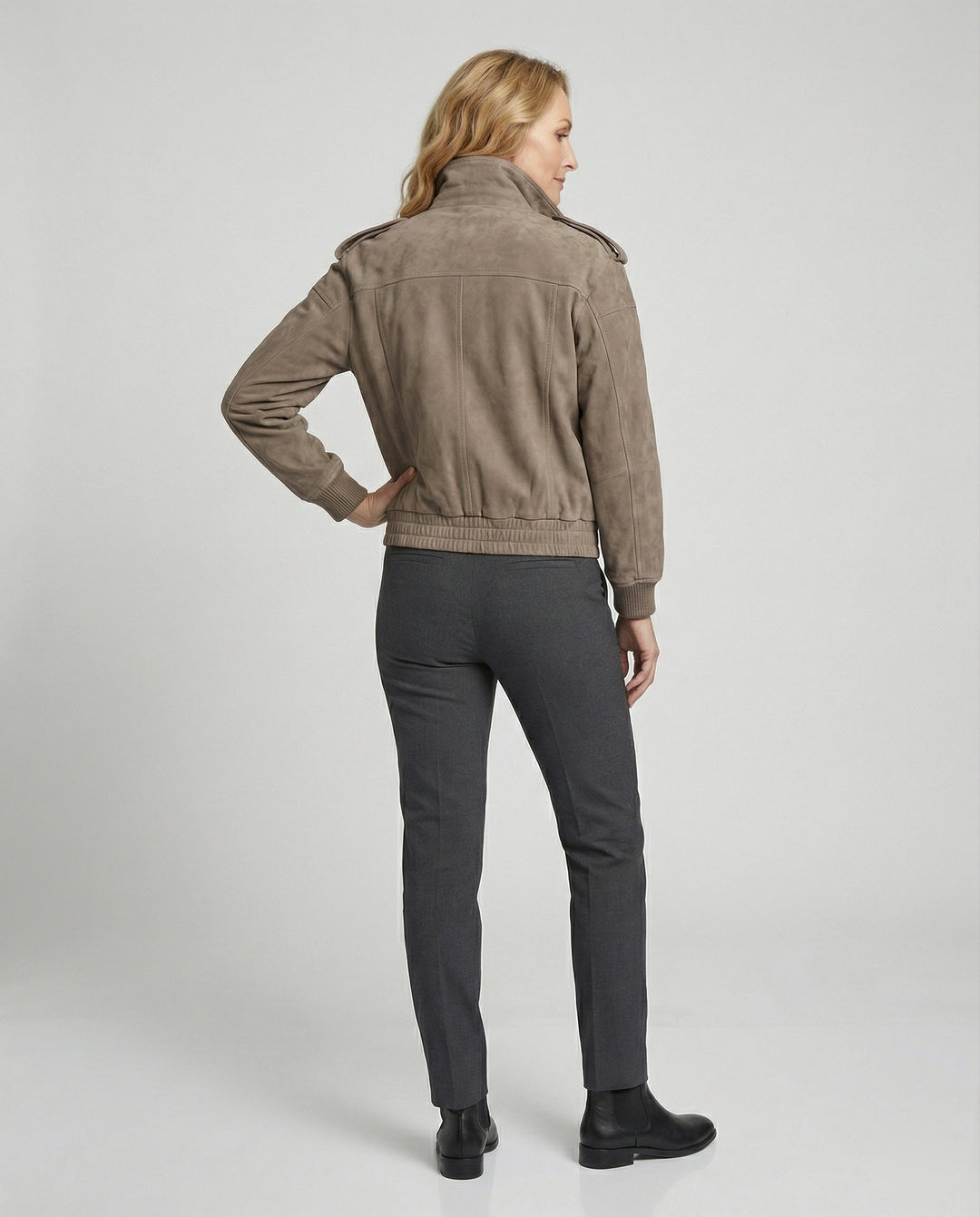 Freizeitkleidung Damen Wildleder Utilityjacke