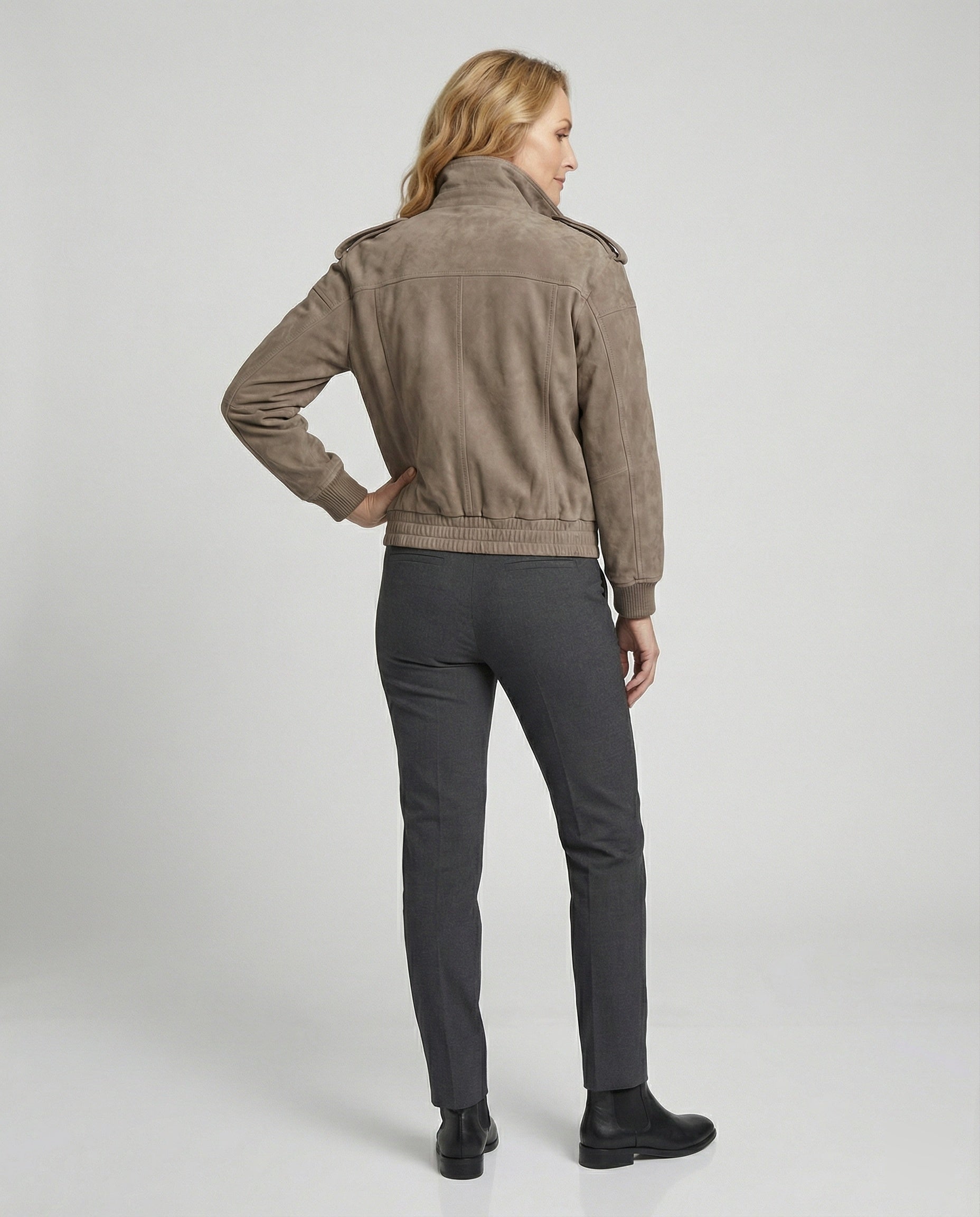 Freizeitkleidung Damen Wildleder Utilityjacke