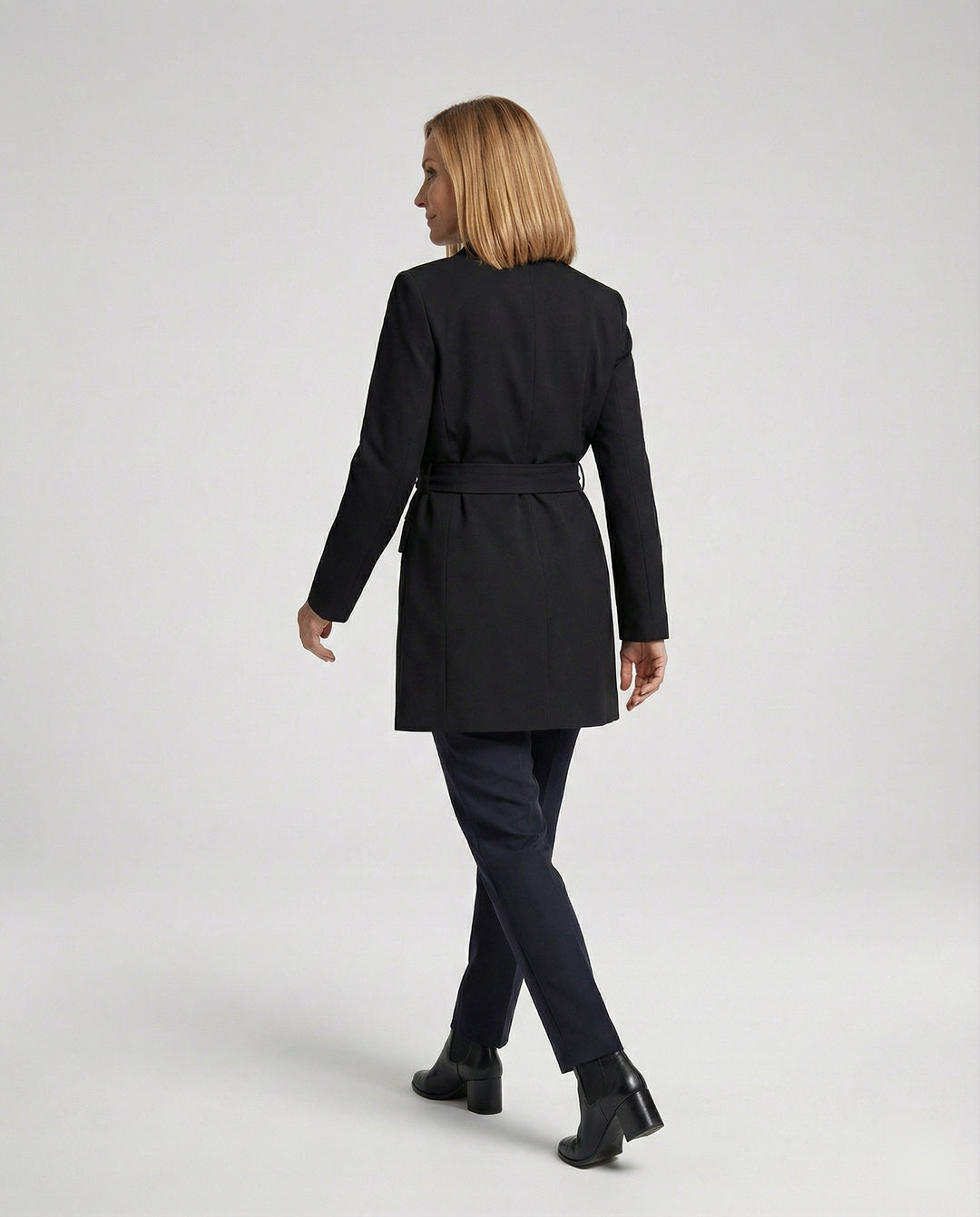 Blazer Mantel Mit Wickelgürtel Damen