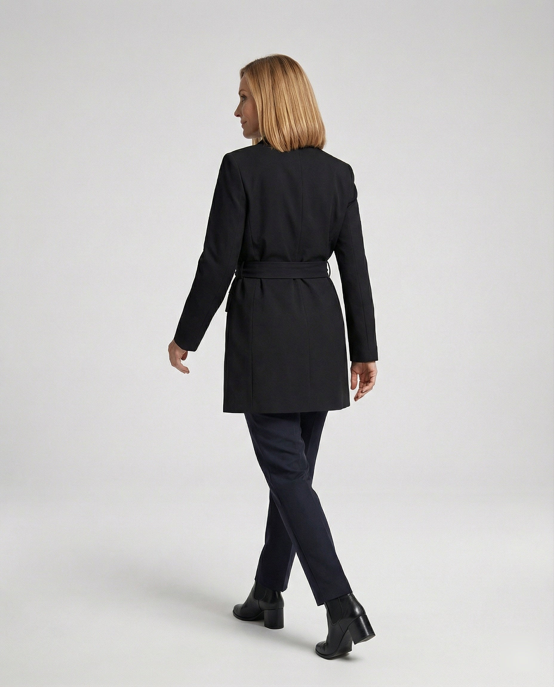 Blazer Mantel Mit Wickelgürtel Damen
