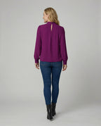 Damen elegante Bluse mit Stehkragen R&B