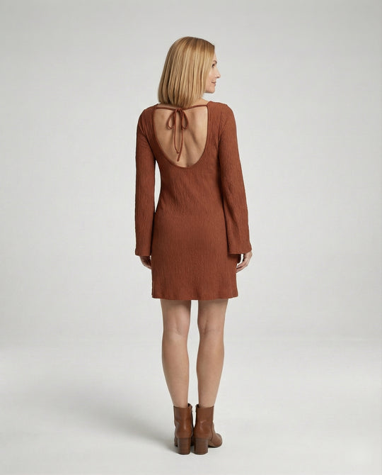 Damen Minikleid rückenfrei mit Bindeband