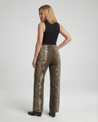 Damen Jeans weit High Waist Print