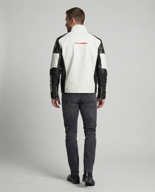 Herren Racing Bikerjacke Kunstleder