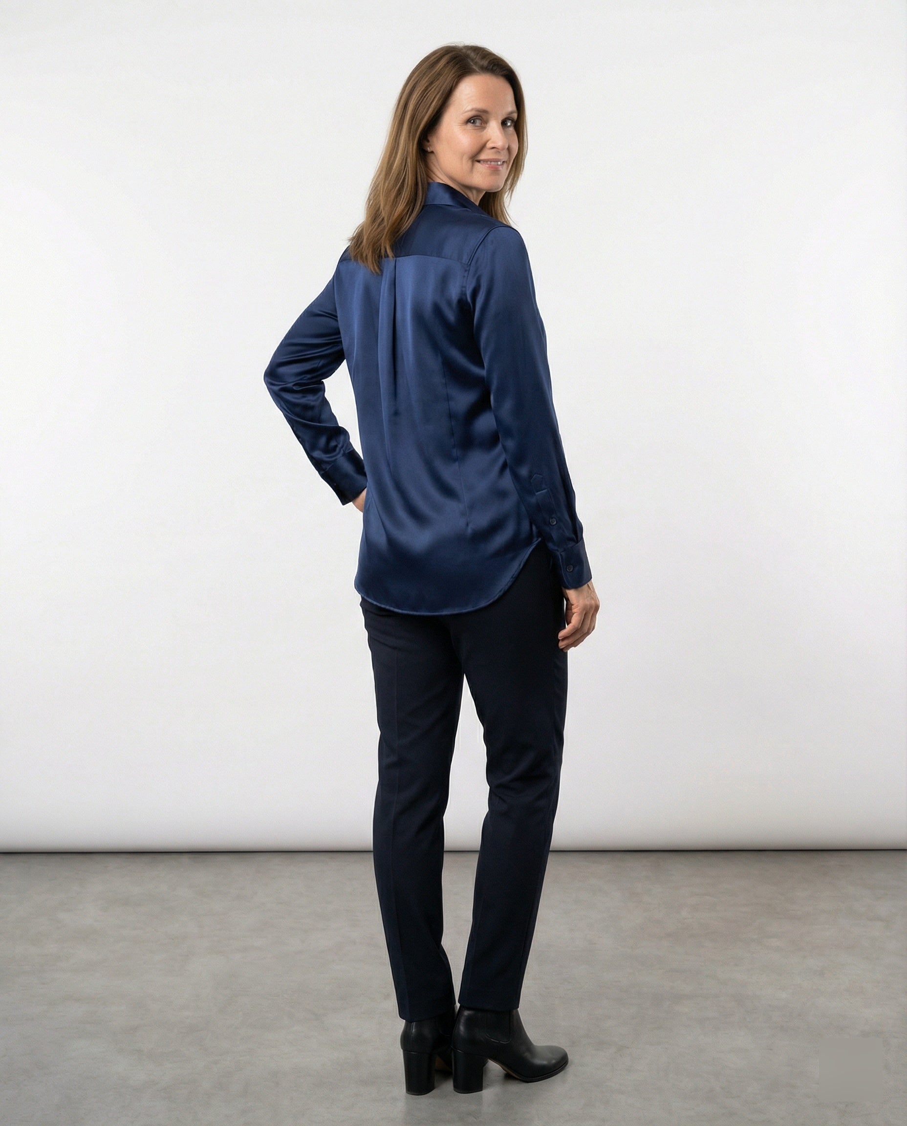 Bluse Damen Satin Seidig