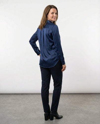 Bluse Damen Satin Seidig