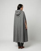 Damen modern geschnittener Umhang mit Kapuze R&B