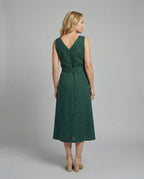 Damen Midikleid Sommer mit V-Ausschnitt