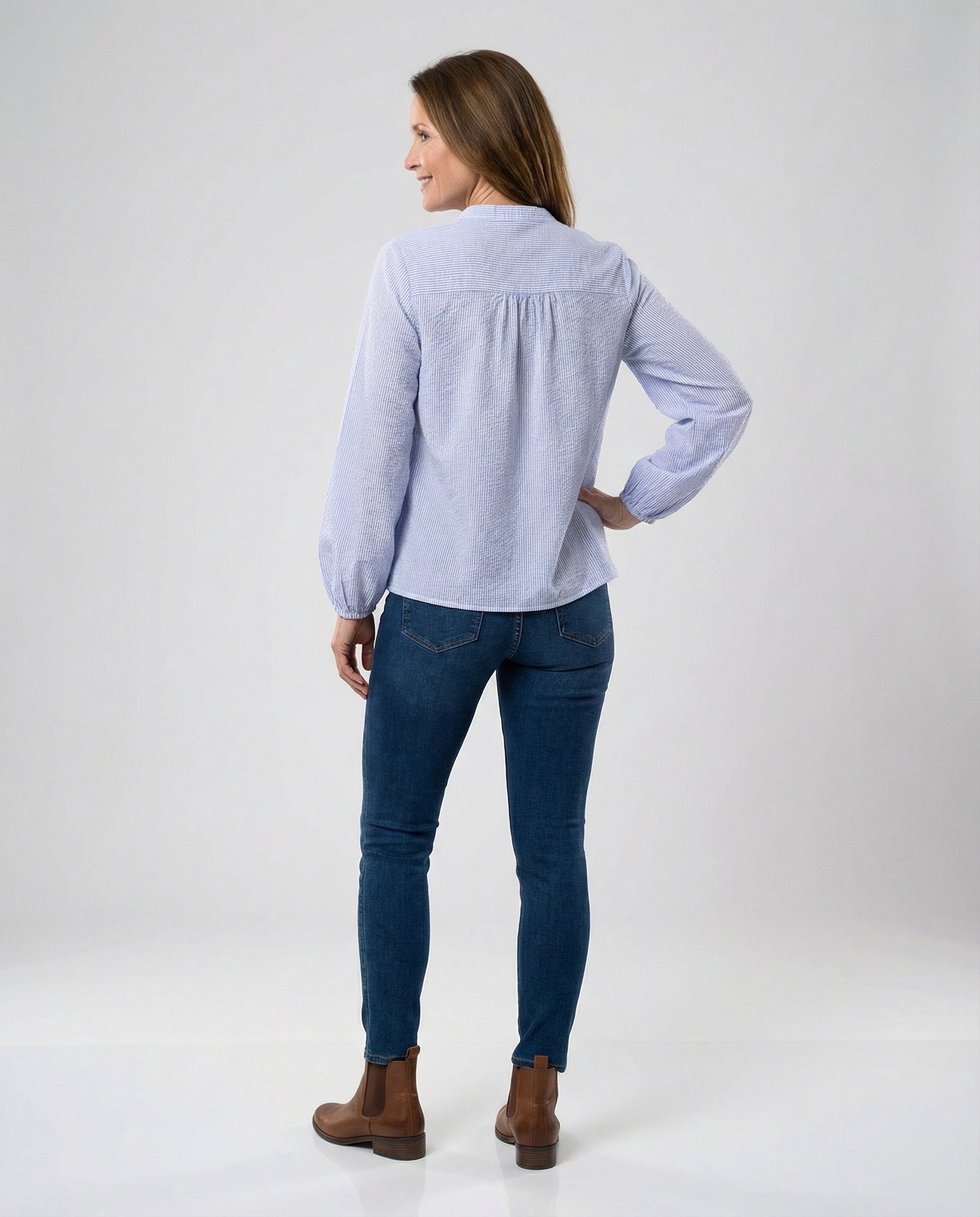 Bestickte Bluse Damen mit Ballonärmeln