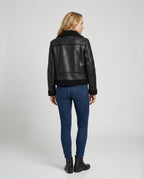 Damen Lederjacke Schwarz gefüttert
