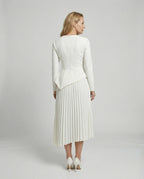Damen Midikleid asymmetrisch mit Schößchen