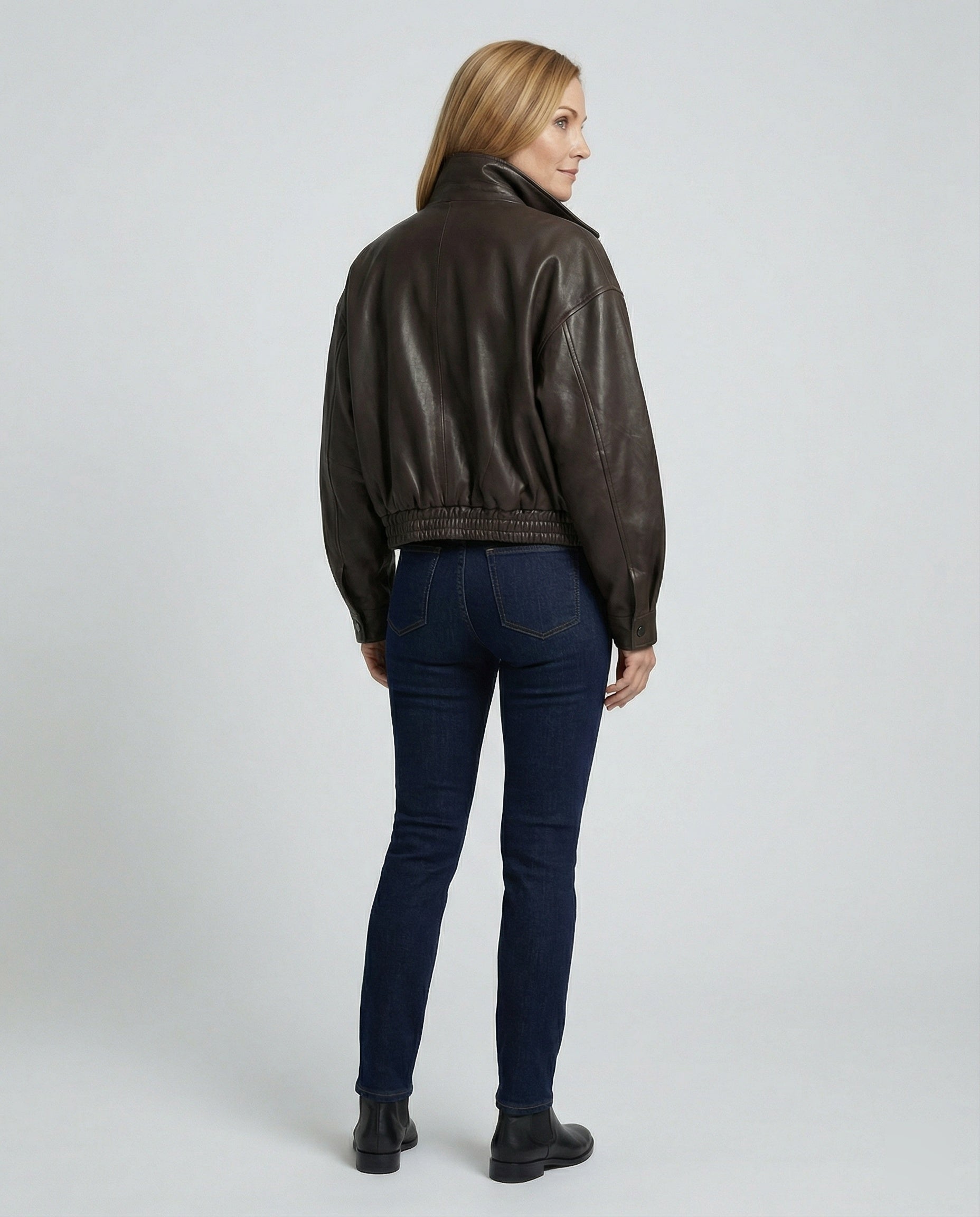 Damen Bikerjacke aus PU-Lederimitat