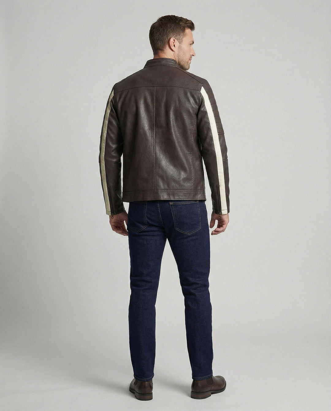 Herren Bikerjacke Herren Kunstleder