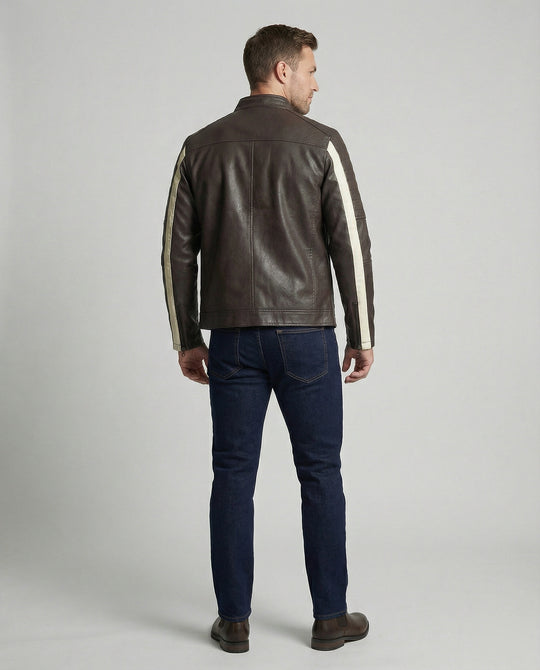 Herren Bikerjacke Herren Kunstleder