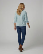Damen Modisches Blusenshirt mit Spitzendetails und Knopfleiste R&B
