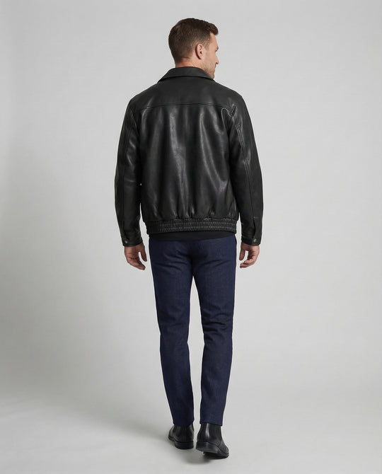 Herren Kunstleder Hemdjacke