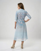 Maxikleid Damen Floral Leinenmix