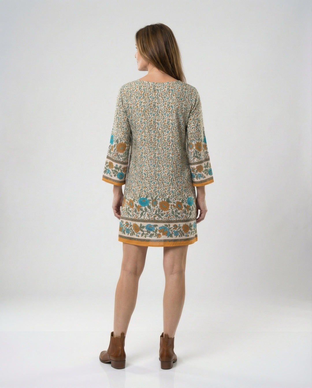 Kurzes Tunika Kleid Damen Floral
