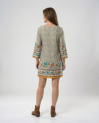 Kurzes Tunika Kleid Damen Floral