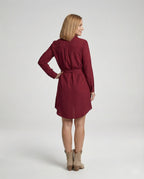 Hemdblusen Minikleid Mit Bindegürtel Damen