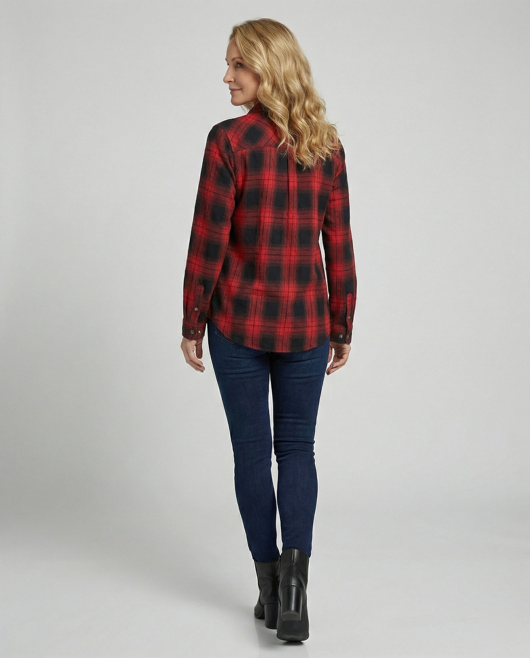 Damen Hemdjacke Karo Flanell