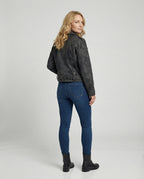 Damen Lederjacke Wildlederoptik kurz