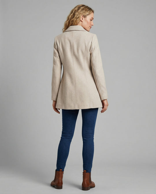 Damen eleganter Langblazer mit modernem Kragen und tailliertem Schnitt R&B