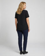 Tunika Bluse Damen mit V-Ausschnitt