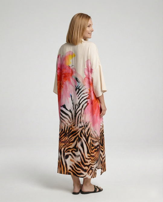 Damen Kaftan Maxikleid Print
