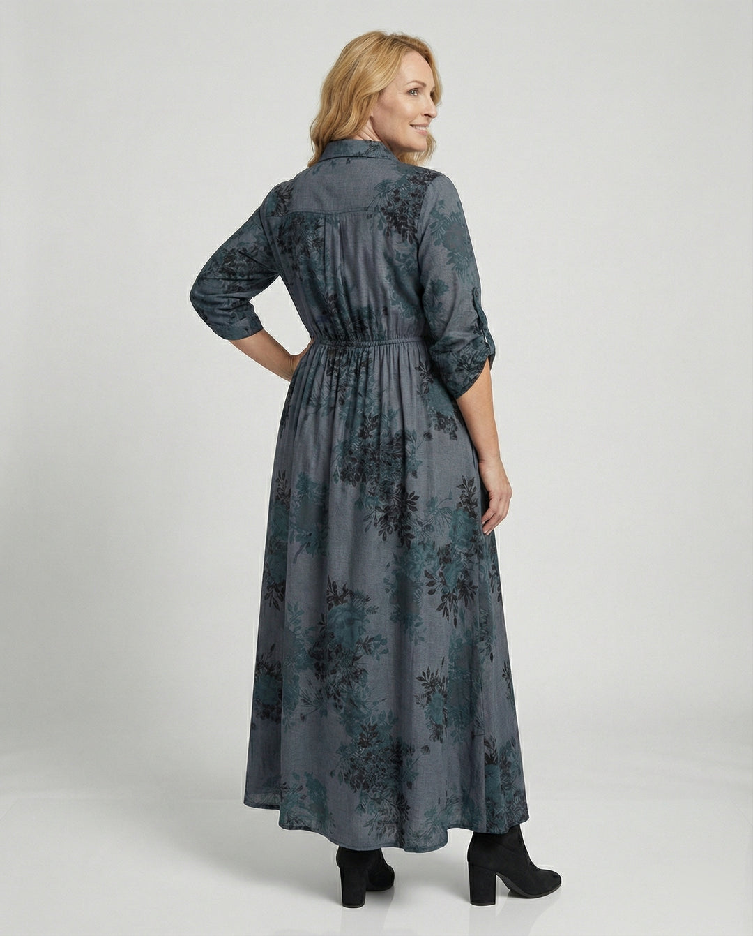 Freizeitkleid Damen Hemdblusenkleid A-Linie