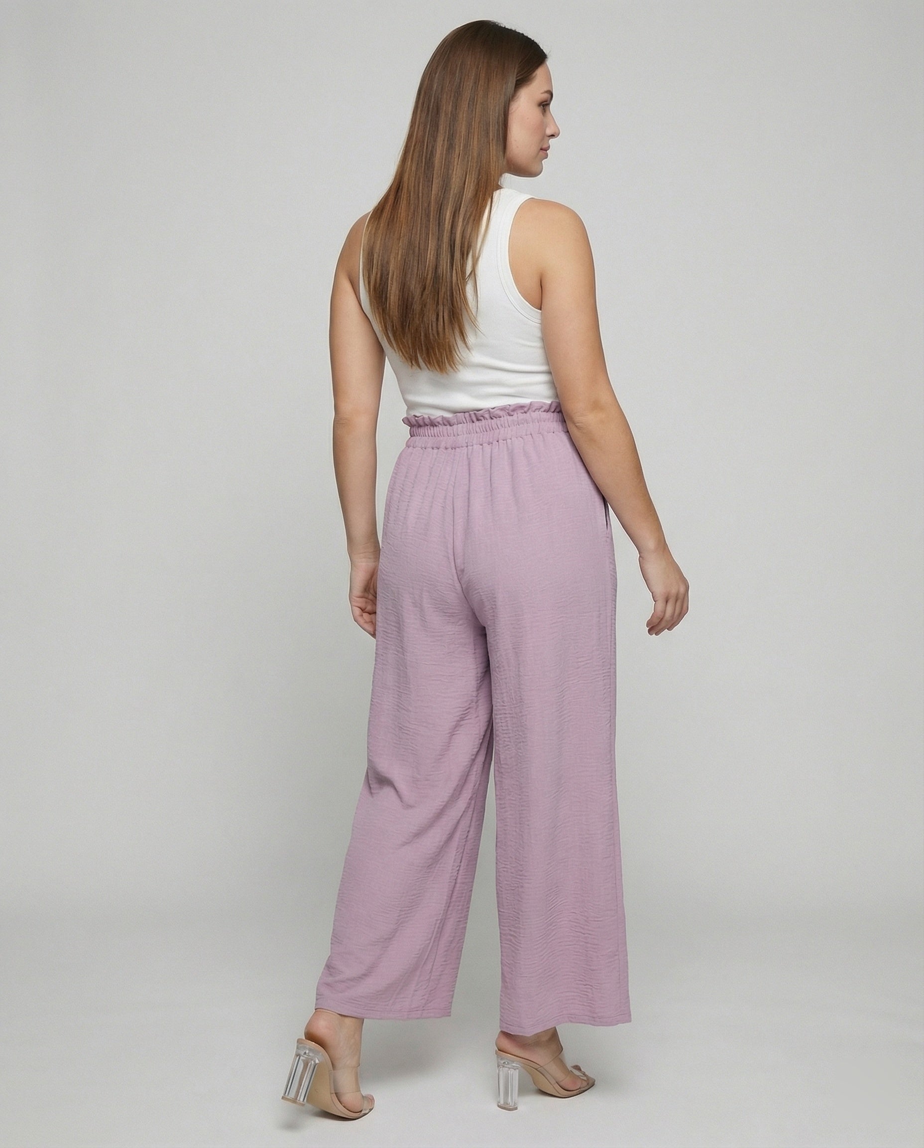 Damen Culotte-Hosen mit weitem Bein und elastischem Bund R&B