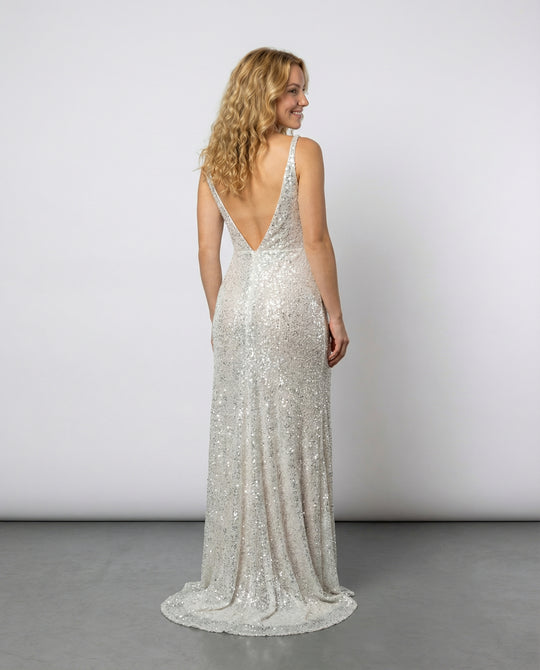 Luxuriöses Damen Abendkleid mit Bestickten Schimmernden Akzenten | R&B