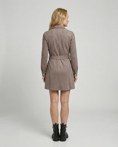 Hemdblusenkleid Tailliert Mit Gürtel Damen