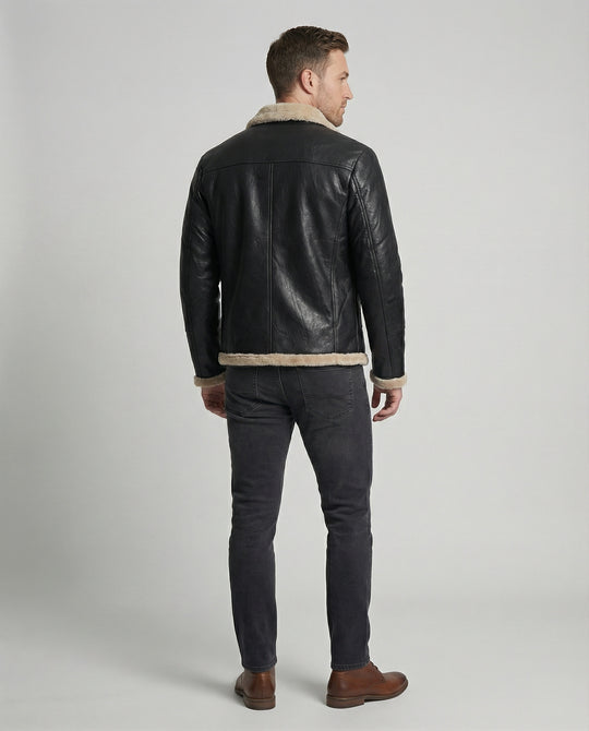 Herren Lederjacke mit warmem Innenfutter