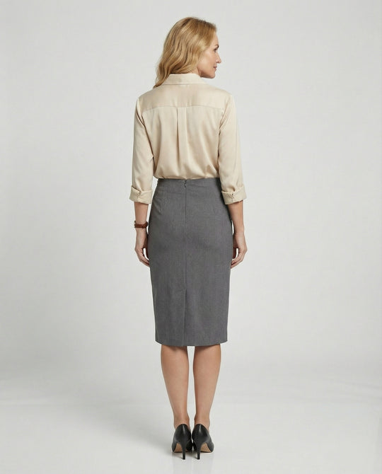 Damen elegante Baumwollbluse mit Stehkragen