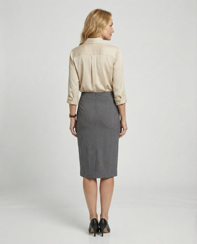 Damen elegante Baumwollbluse mit Stehkragen