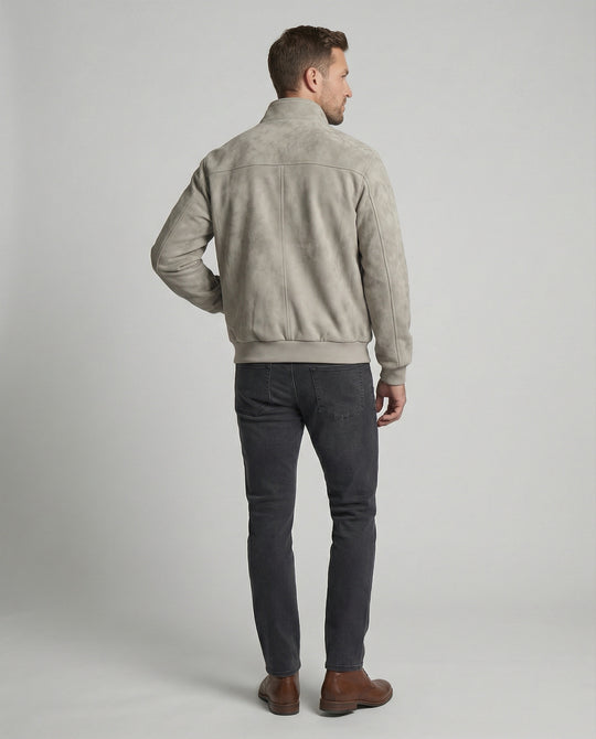 Herren Velours Kurzjacke Stehkragen