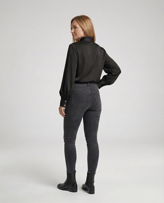 Damen Bluse mit Rüschenkragen